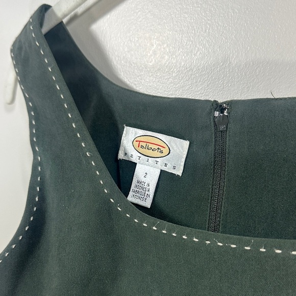 Talbots Chic Dark Faux Suede Green Sleeveless Tank Dress Woman's Size 2 - Picture 5 of 9